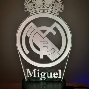 Lámpara del escudo del madrid personalizada.