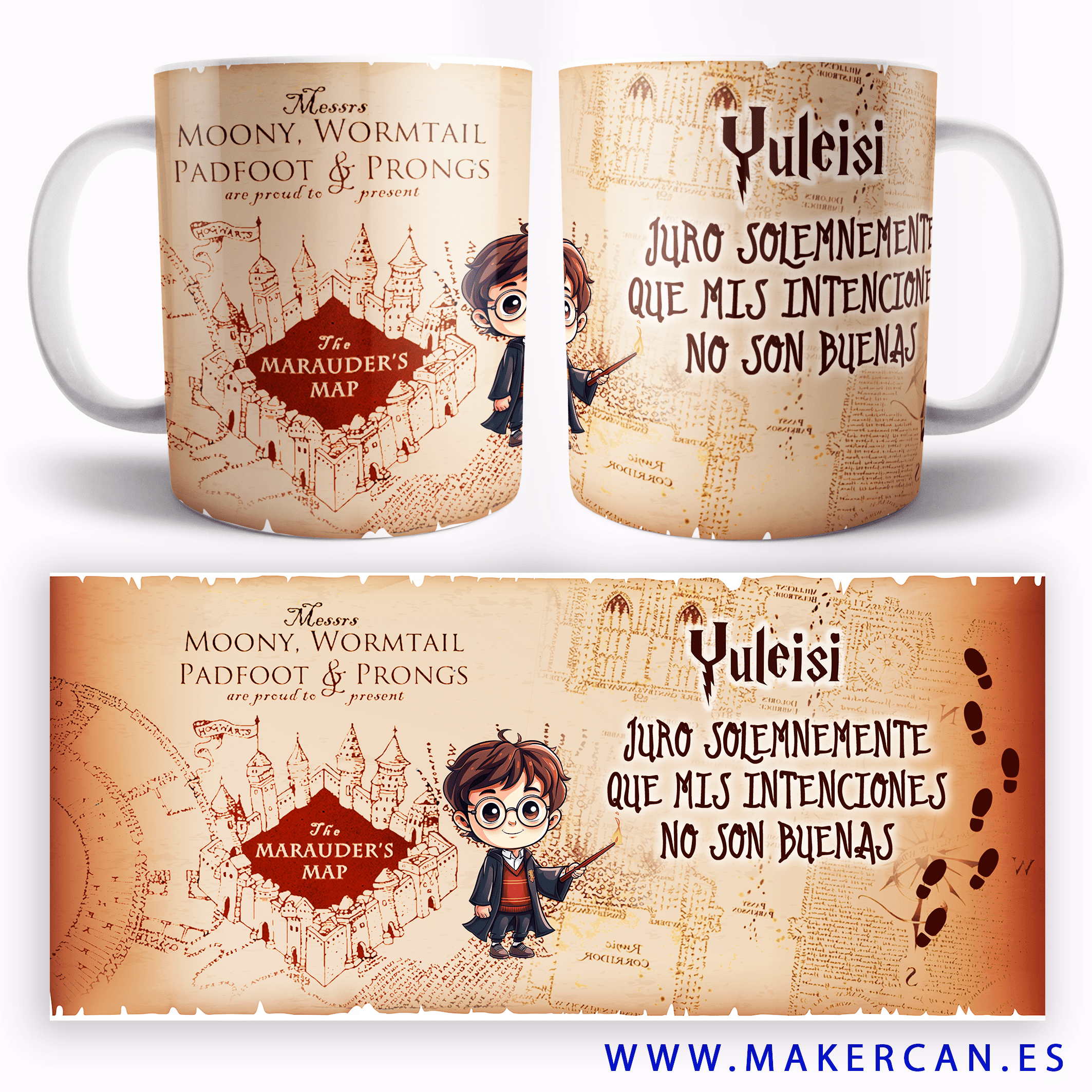 Harry potter yuleis Taza personalizada con diseño de Harry Potter y opción de añadir nombre