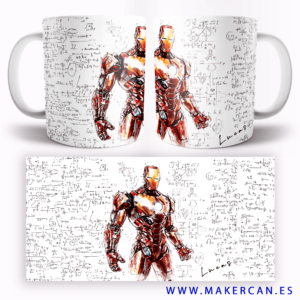 Taza personalizada con diseño de Iron Man y opción de añadir nombre