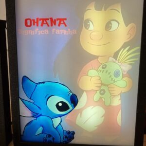Cuadro Led de Stitch Ohana significa familia